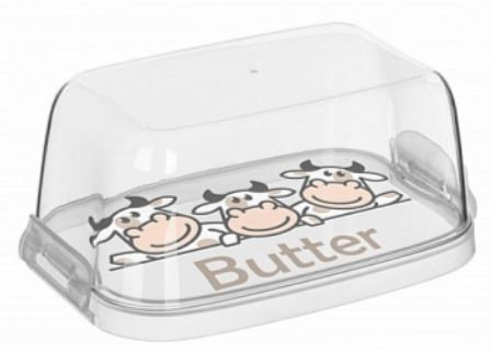 Маслёнка Bergamo с декором (бесцветный)